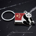 wholesale custom panda shape cute carton animal hard enamel metal key chain